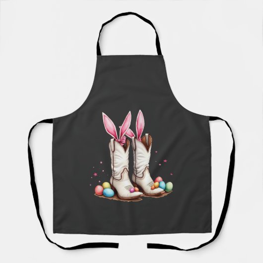 Retro Howdy Oaster Funny Cowboy Stiefel Ostereier Schürze (Vorderseite)