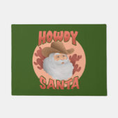 Retro Howdy Santa Rustic Cowboy Weihnachten Fußmatte (Vorderseite)