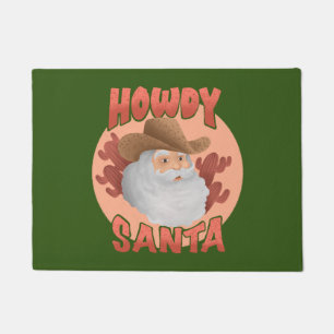Retro Howdy Santa Rustic Cowboy Weihnachten Fußmatte