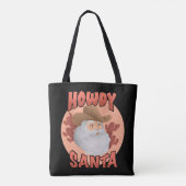 Retro Howdy Santa Rustic Cowboy Weihnachten Tasche (Rückseite)