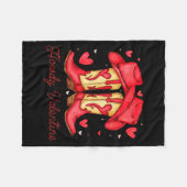 Retro Howdy Valentine Western Valentines Day Cowbo Fleecedecke (Vorderseite (Horizontal))