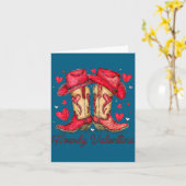 Retro Howdy Valentinstag Cowboy-Stiefel Western Va Karte (Gelbe Blume)