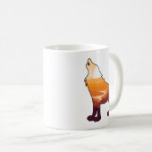 Retro Howling Wolf Landschaft Wilderness Sunset Kaffeetasse (VorderseiteRechts)
