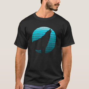 Retro Howling Wolf Vintag Sunset T-Shirt