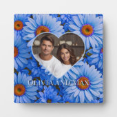 Retro hübsch Blue Blütenblauer Gänseblütenmuster Fotoplatte (Vorderseite)