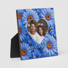 Retro hübsch Blue Blütenblauer Gänseblütenmuster Fotoplatte