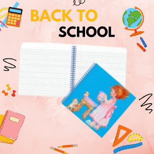 Retro Hübsch Little Girl Vintag Notebook Notizblock