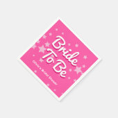 Retro Hübsch rosa Malibu Stars Brautparty Serviette (Ecke)