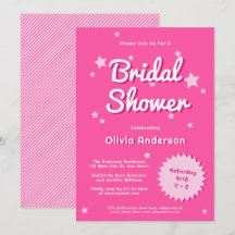 Retro Hübsch rosa Stars Brautparty