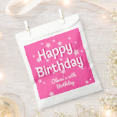 Retro Hübsch rosa Sterne Happy Birthday Geschenktütchen (Ausgeschnitten)