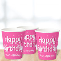 Retro Hübsch rosa Sterne Happy Birthday