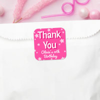 Retro Hübsch rosa Sterne Happy Birthday
