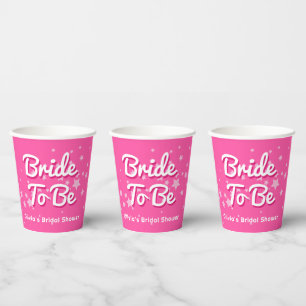 Retro Hübsche Rosa Sterne Junggesellinnenabschied Pappbecher