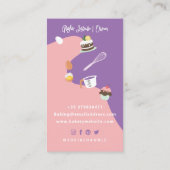 Retro Hübsche Sweet Bakery Services Rosa Visitenkarte (Rückseite)