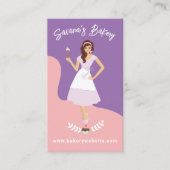 Retro Hübsche Sweet Bakery Services Rosa Visitenkarte (Vorderseite)