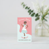 Retro Hübsche Sweet Bakery Services Rosa Visitenkarte (Stehend Vorderseite)