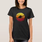 Retro Hubschrauber Pilot Sunset T-Shirt (Vorderseite)