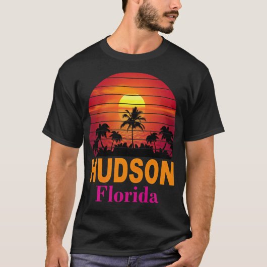 Retro Hudson Beach Florida Strand Shirts (Vorderseite)