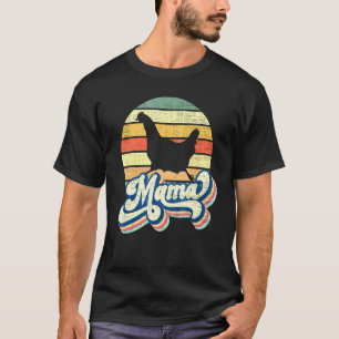 Retro Huhn Mama Huhn Silhouette Vintage 70er Jahre T-Shirt