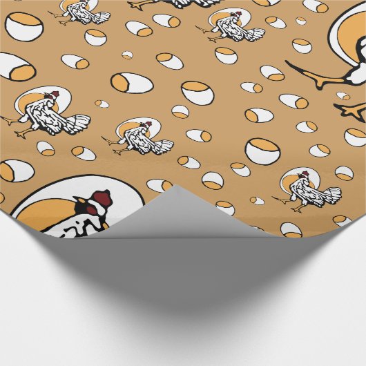 Retro Huhn-Packpapier Geschenkpapier (Ecke)