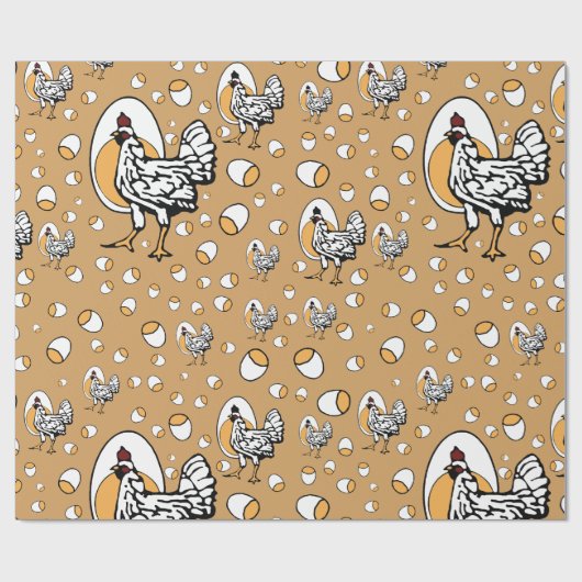 Retro Huhn-Packpapier Geschenkpapier (Flach)