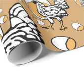 Retro Huhn-Packpapier Geschenkpapier (Rolleneckpunkt)