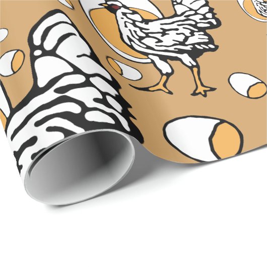 Retro Huhn-Packpapier Geschenkpapier (Rolleneckpunkt)