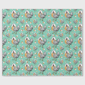 Retro Huhn-Packpapier Geschenkpapier (Flach)