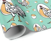 Retro Huhn-Packpapier Geschenkpapier (Rolleneckpunkt)