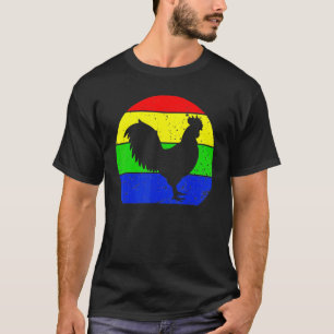 Retro-Huhn Vintage-Hühnersilhouette Farm Tiere T-Shirt