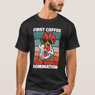 Retro-Hühnchen-Kaffeesalbe Eier Bauernhof Vintag T-Shirt