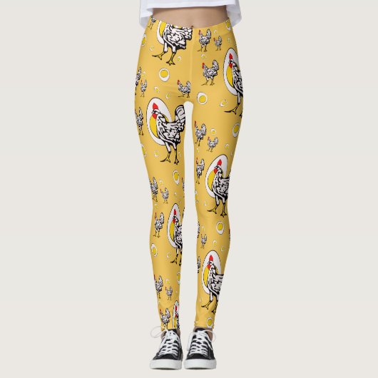 Retro-Hühner Leggings (Vorderseite)
