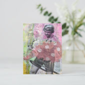 Retro Hula Dance Mixed Media Collage Postkarte (Stehend Vorderseite)