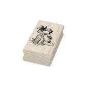 Retro Hula Girl Gummistempel (Stempel)