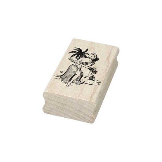 Retro Hula Girl Gummistempel (Stempel)