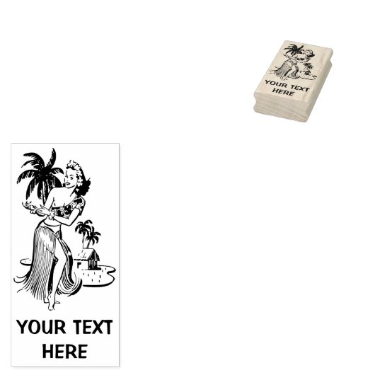 Retro Hula Girl Gummistempel (Stempel)