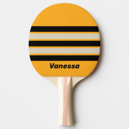 Retro Hummel Honigbiene Summen Über Streifen mit N Tischtennis Schläger