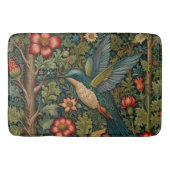 Retro hummingbird art nouveau boho chic badematte (Vorderseite)