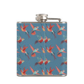 Retro Hummingbird-Muster Flachmann (Rückseite)