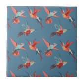 Retro Hummingbird-Muster Fliese (Vorderseite)