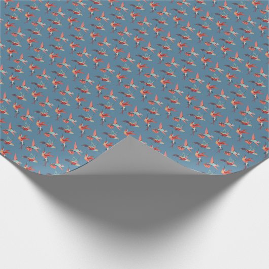 Retro Hummingbird Pattern Geschenkpapier (Ecke)