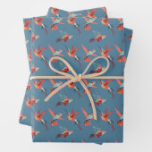 Retro Hummingbird Pattern Geschenkpapier Set (Beispiel)
