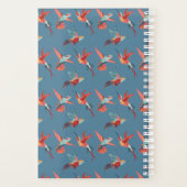 Retro Hummingbird Pattern | Monogramm Planer (Rückseite)