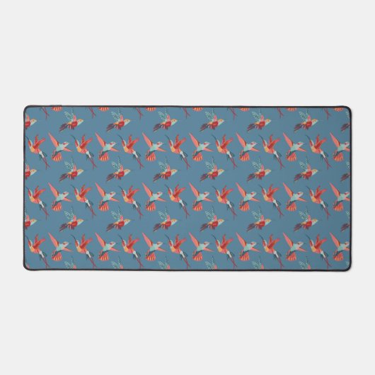 Retro Hummingbird Pattern Schreibtischunterlage (Vorderseite)