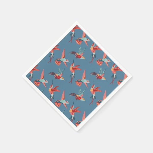 Retro Hummingbird Pattern Serviette (Ecke)
