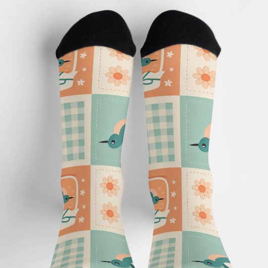 Retro Hummingbird Socks Socken (Oben)