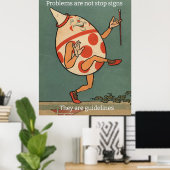 Retro Humpty Dumpty Abbildung. Bearbeitbarer Text Poster (Heimbüro)
