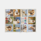Retro Hund Lover WOOF Custom 11 Heimtier Foto Coll Fleecedecke (Vorderseite (Horizontal))