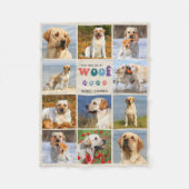 Retro Hund Lover WOOF Custom 11 Heimtier Foto Coll Fleecedecke (Vorderseite)