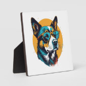Retro Hund mit Sonnenbrille Fotoplatte (Vorderseite)